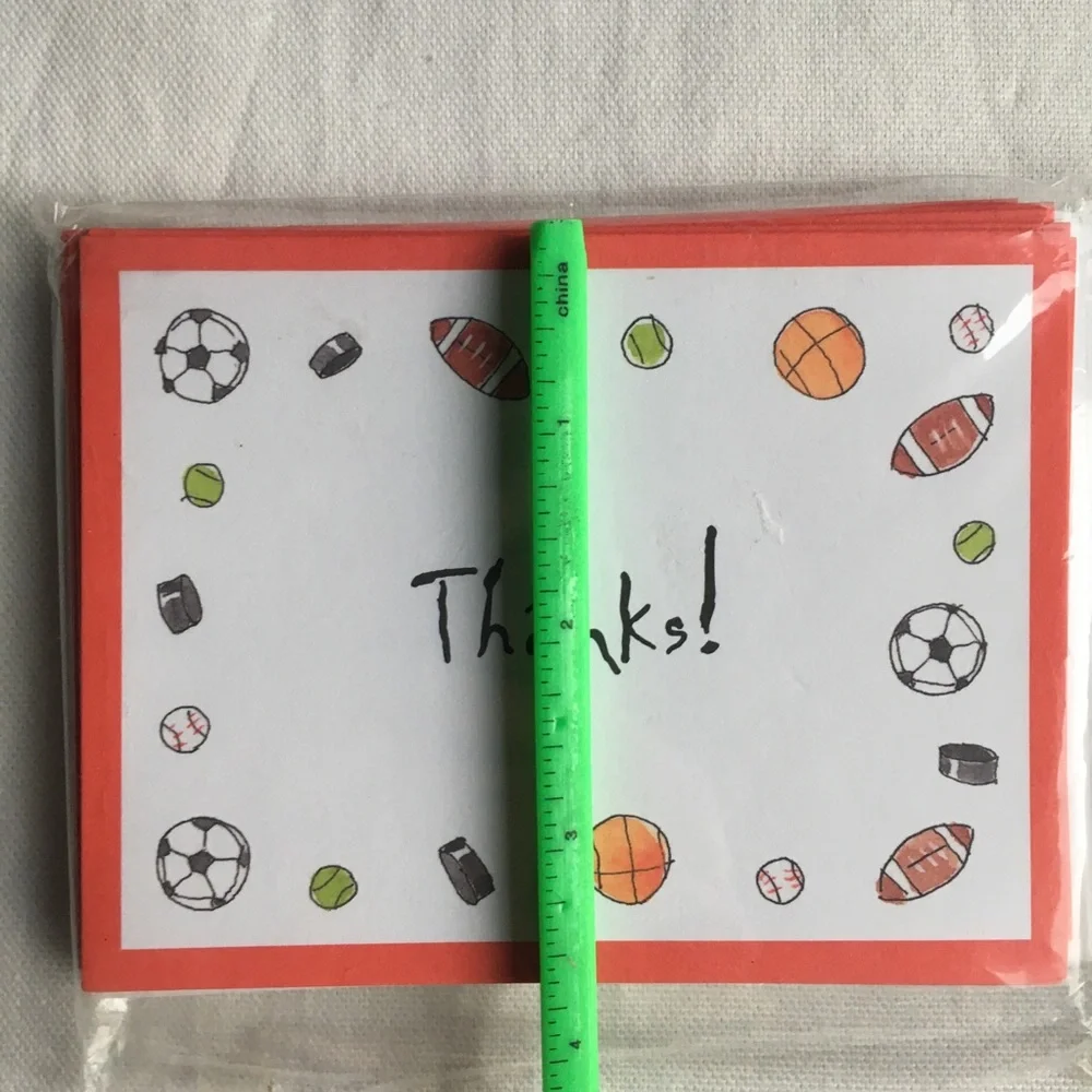 Sports Thank You Notes NEW Football Basketball Hockey Soccer Tennis Baseball